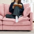 thumbnail image 6 of LLappuil Modular Sectional Sofa, Sectional Couch with Movable Ottoman, Chenille 4 Seat Cloud Sofa Couch for Living Room Pink, 6 of 8