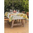 thumbnail image 4 of 60x102 Inch Outdoor Tablecloth with Umbrella Hole Zipper Rectangle Spring Floral Rectangular Tablecloths Waterproof Watercolor Forsythia Flowers Hummingbirds Beige Patio Table Cover for Picnic, 4 of 8