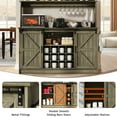 thumbnail image 5 of DreamCurship 55”Farmhouse Coffee Bar Cabinet, Sideboard Buffet Cabinet with 2 Doors, Kitchen Storage Cabinet with 12 Wine Racks & 8 Cup Hooks for Kitchen, Dining Room, Wash Gray, 5 of 7