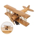 thumbnail image 2 of Adorno de avión de madera Adorno de escritorio de avión de madera Decoración de avión hecha a mano, 2 of 8