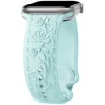 thumbnail image 1 of Correa Con Grabado Floral Compatible Con Apple Watch Band 40 Mm, 41 Mm, 38 Mm, 42 Mm, 44 Mm, 45 Mm, 46 Mm, 49 Mm, Correa De Silicona Suave Con Flores En Relieve Para Mujer Para Iwatch Band Series Se U, 1 of 1