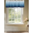 thumbnail image 3 of Blue Wood Grain Valances for Windows, Rod Pocket Kitchen Valance Curtains - Soft & Washable Small Window Treatment for Living Room, Bathroom, Rustic Ombre Wooden Stripes 54x18inch, 1 Panel, 3 of 9