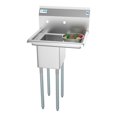 thumbnail image 1 of Pemberly Row Silver 10x14x10 Right NSF Stainless Steel Kitchen Prep/Utility Sink, 1 of 7