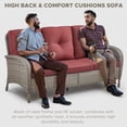 thumbnail image 6 of Giantfurnni 7 Pieces Patio Furniture Set with 43inch Propane Fire Pit Table, Deep Seating Sofa, 2 Swivel Rocker Glider Chairs, 2 Ottomans and Side Table, Outdoor Conversation Set, 6 of 17