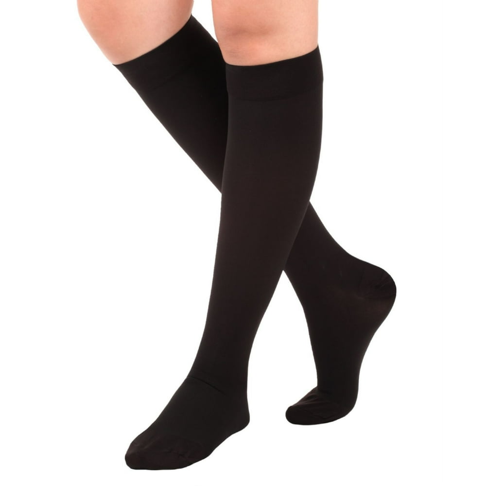 L Mojo Compression Socks 20-30mmHg for Extra Wide Calf - Lymphedema ...