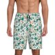thumbnail image 1 of Balery Floral In Teal Pantalones cortos de pijama de punto de algodón para hombre con cinturilla y bolsillos-Large, 1 of 6