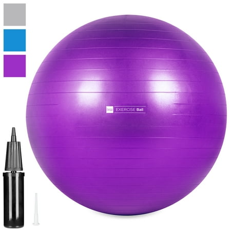 Best Choice Products 65cm Anti-Burst Exercise Stability Yoga Ball Office Chair w/ Anti-Slip Ridges, Hand Pump,