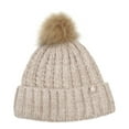 thumbnail image 3 of Women's Marseille Ribbed Roll Up Hat With Pom Pom, 3 of 5