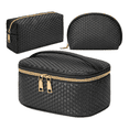thumbnail image 1 of Estuches De Maquillaje Bolsa Cosmetiquera 3 Piezas Negro Malubero Malu2196, 1 of 3