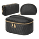 thumbnail image 1 of Estuches De Maquillaje Bolsa Cosmetiquera 3 Piezas Negro Malubero Malu2196, 1 of 3