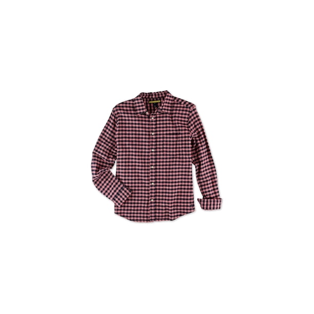 Camisa de Franela Aeropostale para Hombre Rosa Extragrande Botones al Frente