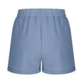 thumbnail image 2 of Juslio Shorts for Women Fashion Sporty, Drawstring Breathable Solid Elastic Waist with Pockets Navy Shorts, 2 of 7