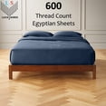 thumbnail image 2 of 30-INCH EXTRA DEEP POCKETS -Twin Egyptian 600-TC Cotton 6-PC Sheet Set with 1 Fitted Sheet, 1 Oversized Flat Sheet 4 Pillowcases - Mediterranean Blue, 2 of 7