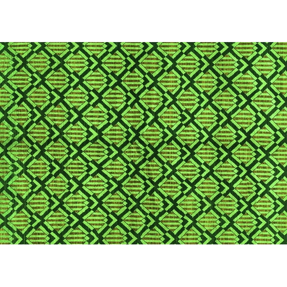 Ahgly Company Indoor Rectangle Abstract Green Modern Area Rugs, 8' x 12'