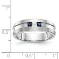 thumbnail image 7 of 14K White Gold Ring Band Wedding Diamond Square Sapphire Blue, Size 5, 7 of 7
