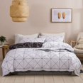 thumbnail image 3 of Juego de ropa de cama tamaño queen con estampado geométrico, suave y cómodo, juego de funda nórdica tamaño king, económico, duradero, funda de edredón individual y doble, sin sábana, 3 of 5