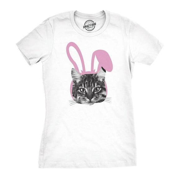 Womens Easter Cat T Shirt Funny Kitten In Bunny Ears Cute Lover Spring Tee Womens Graphic Tees