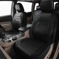 thumbnail image 4 of Funda de asiento de coche de una sola línea con cuadros de diamantes, cuero acolchado, cuero sintético PU, 4 of 5