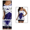 thumbnail image 4 of Women’s Plus Size Flowers Printed Shoulder Strap Tankini Set Two Pieces Swimwear Bathing Suits, 4 of 5