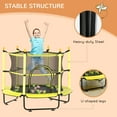 thumbnail image 5 of Qaba 4.6' Trampoline for Kids,55 Inch Toddler Trampoline with Safety Enclosure & Ball Pit for Indoor or Outdoor Use,Built for Kids 3-10 Years,Yellow,Yellow Steel Toys Outdoor Sports, 5 of 7
