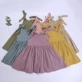 thumbnail image 4 of XBASW 6M-6T Girls Dresses for Toddler Baby Dress Summer Strap Dresses Backless Bow Sundress for Kids, 4 of 11