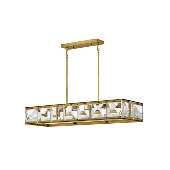 Fredrick Ramond Fr30106 Jolie 45" Wide Led Crystal Linear Chandelier - Brass