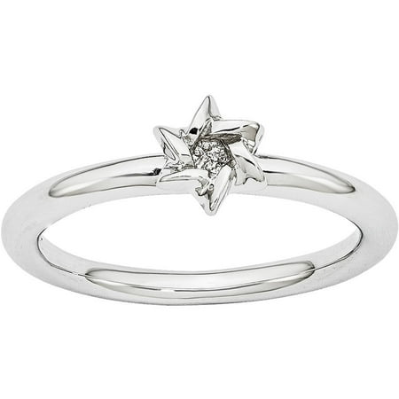 Stackable Expressions Sterling Silver Rhodium Star of David Ring