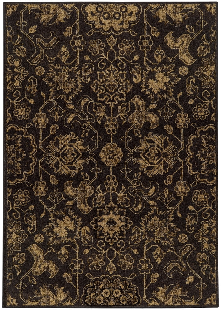 Tommy Bahama Villa Area Rug 5842C Brown Vines Stems