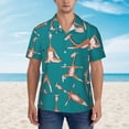thumbnail image 2 of Fotbe Giraffes Doing Various Yoga Camisa Hawaiana para Hombre Unisex – Camisa Casual de Verano con Botones de Manga Corta de Algodón y Lino,Large, 2 of 7