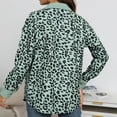 thumbnail image 4 of Herrnalise Women Corduroy Shirts Casual Long Sleeve Button Down Blouses Top Leopard Print Jacket With Chest Pockets Green,XL, 4 of 5