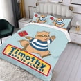 thumbnail image 3 of Timothy Va a la Escuela Conjunto de sábanas temático, trío de piezas, cómodo y amigable con la piel, diseño único, regalo de decoración para el hogar para familiares, amigos y fans,140cm *210cm, 3 of 6