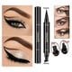thumbnail image 3 of Lápiz Delineador de ojos líquido 2 en 1 para mujer, sello alado, a prueba de agua, secado rápido, doble punta, negro, maquillaje, cosméticos( 5PCS Small Stamp, 3 of 5