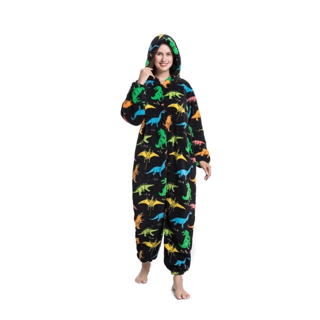 Onesies-Pijama Unisex de franela para mujer, ropa de casa de terciopelo grueso, con dibujos de animales, para Navidad, 2023