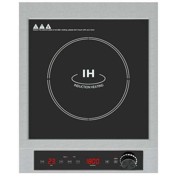 Heynemo Portable Induction Cooktop, 1800W Electric Induction Cooker Hot Plate 10 Power 14 Temperature Setting, Countertop Burner with Timer, Black