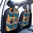 thumbnail image 3 of Xecao Colorful Sky Puppy Pattern Car Seat Back Protector 2 Pack Large Capacity Pocket, Kick Mats Back Seat Protector, 3 of 8