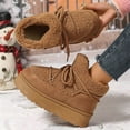thumbnail image 4 of Dakaela Snow Boots for Women Platform Lace up Short Ankle Booties Round Toe Outdoor Walking Winter Shoes, 4 of 8