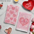 thumbnail image 3 of Pink Bow Tie Heart Flower Valentine''s Day Kitchen Towels Dish Towels, 18x26 Inch Farmhouse Wedding Decoration Hand Towels Set of 2, 3 of 6