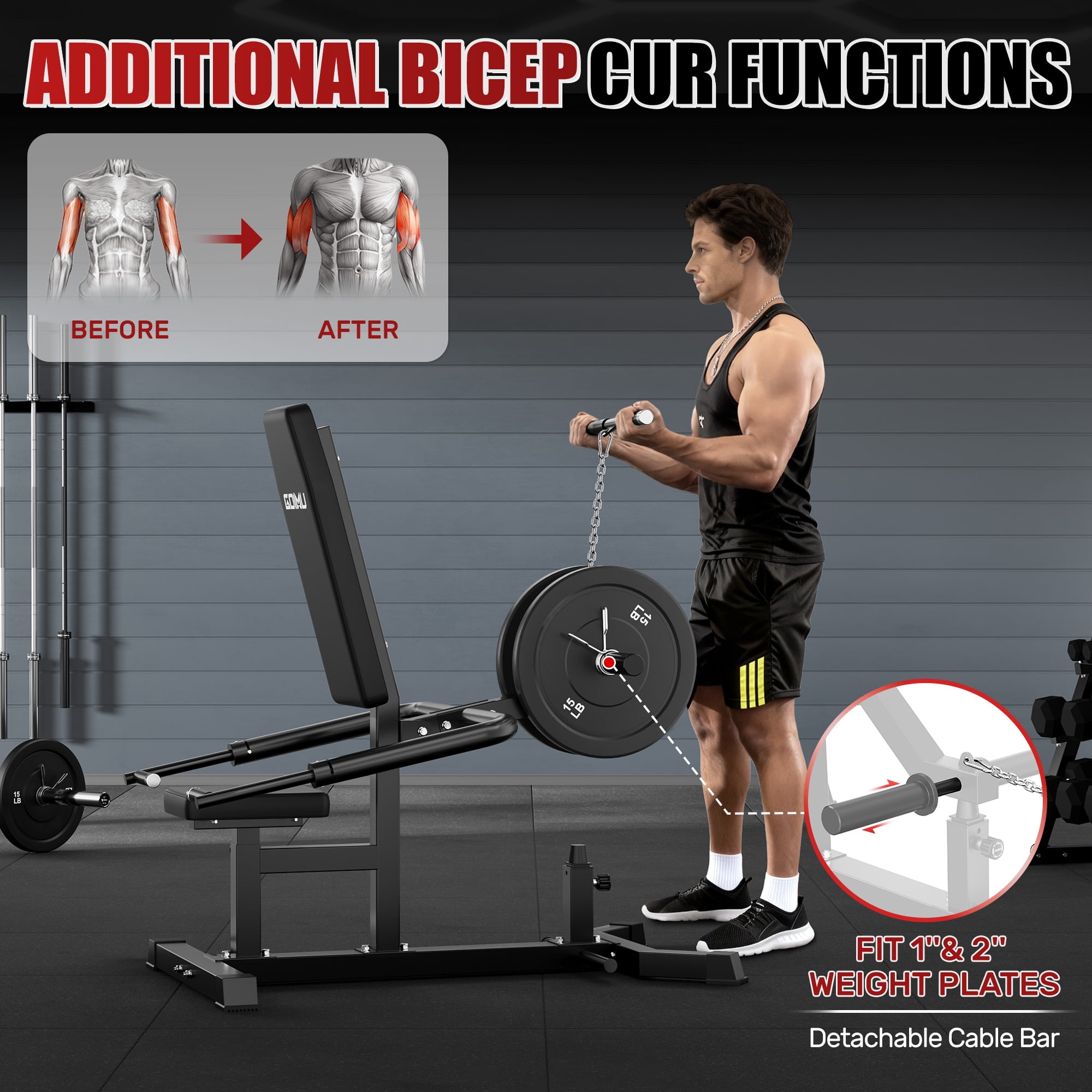 Seated Dip Machine, 400LBS Strength Training Upper Body Machine with Tricep Dip Press & Cable Bar for Home Gym