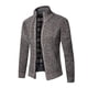 thumbnail image 5 of Suéter grueso de talla grande con forro polar para otoño e invierno para hombre, cárdigan con cuello alto, chaqueta para hombre, 5 of 6