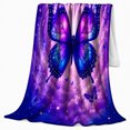 thumbnail image 2 of Galaxy Butterfly Crescent Moon Halloween Living Room Ethereal, Festive Halloween Scene, Warm Flannel Blanket for Living Room and Reading Nook, Art Lovers Halloween Gift, Festive Home Decor, 2 of 9