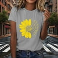 thumbnail image 5 of ICHUANYI Women's Graphic T Shirt Boho Floral Print Blouses Casual Crew Neck Short Sleeve Basic Tee Tops Fashionable Printed T-shirt With Round Neck And Short Sleeved Top, 5 of 6