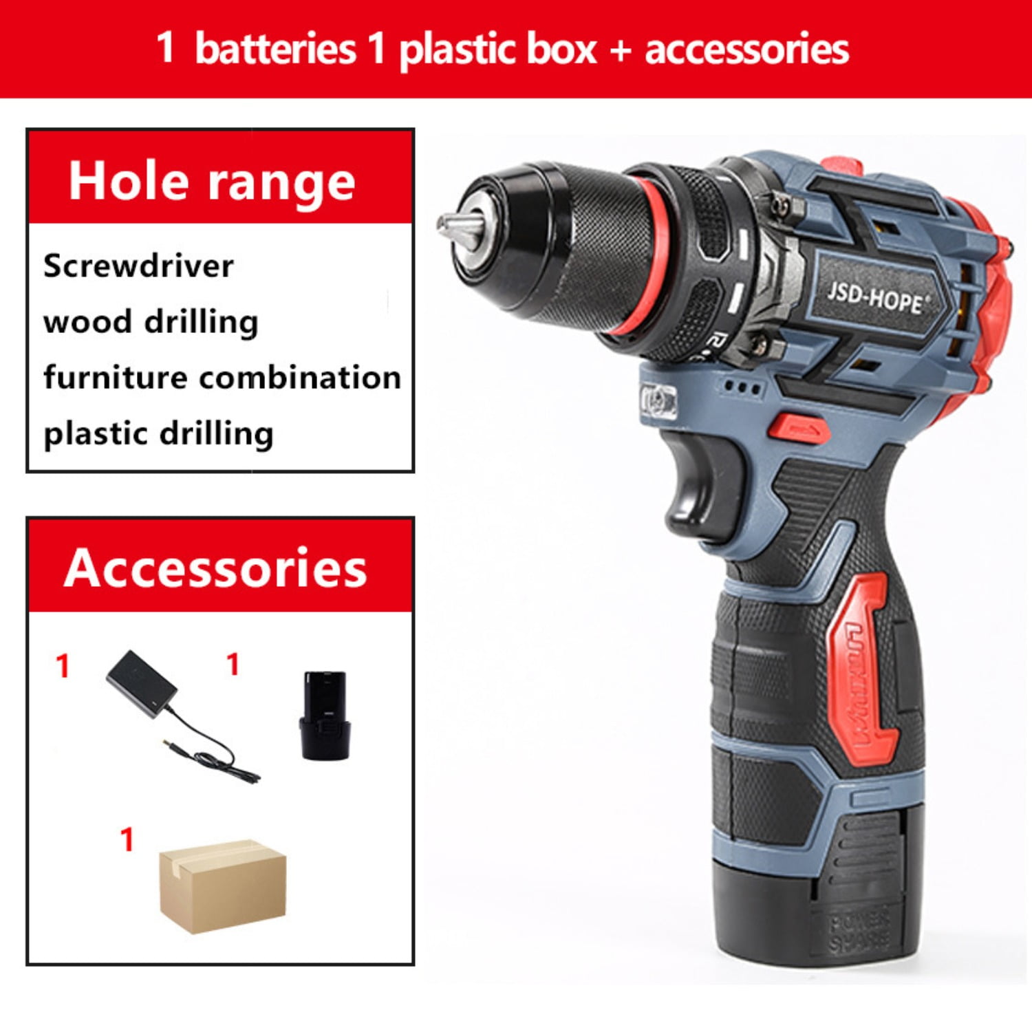 Brushless Cordless Drill&Impact Driver Combo-21V Lithium-Ion Multi-Function Hammer Drill with Electric Screwdriver Mode, Rechargeable Power Tool for Home DIY Projects