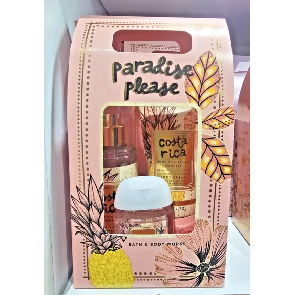 Bath & Body Works Hello Paradise Gift set Pink Pineapple Sunrise