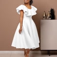 thumbnail image 2 of AURA Plus Size Summer Ruffle Sleeve High Waist Maxi Swing Dress Elegant Banquet Party Dress XL XXXL, 2 of 10