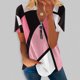 thumbnail image 2 of Blusa informal con cuello en V y manga corta con estampado de verano para mujer con estilo OAVQHLG3B Store  lin121212, 2 of 5