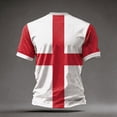 thumbnail image 4 of England 2026 Soccer Cup Fan Jersey for Men, Short Sleeve Crew Neck Shirt with Red & White Cross Pattern, Breathable Athletic Top, 1 PC Beige L, 4 of 4