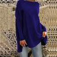 thumbnail image 1 of Hauts à Manches Longues pour Femmes Mode Solide Base Décontractée Pull-Over Manches Longues Tops, 1 of 6