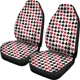thumbnail image 3 of Fundas para asientos de coche con diseño de naipes en rojo, negro y blanco, paquete de 2 fundas protectoras universales para asientos delanteros, 3 of 4