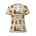 thumbnail image 3 of Naloa Autumn In The Forest Print T-Shirts Short Sleeve V Neck Tees for Women Fashion Tops Trendy Lightweight Soft Casual Summer Outfits Clothes, 3 of 5