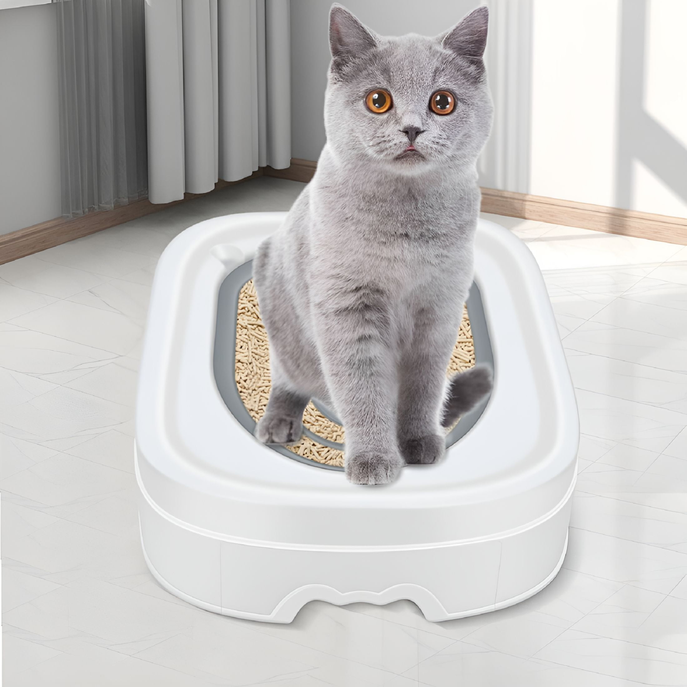 ACDANC Cat Toilet Training Kit, Universal Reusable Cat Toilet Trainer, Cat Toilet Training System, Train Your Cat to Use The Toilet, Cat Toilet Training Seat Tool for Pet Cleaning
